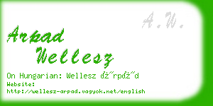 arpad wellesz business card